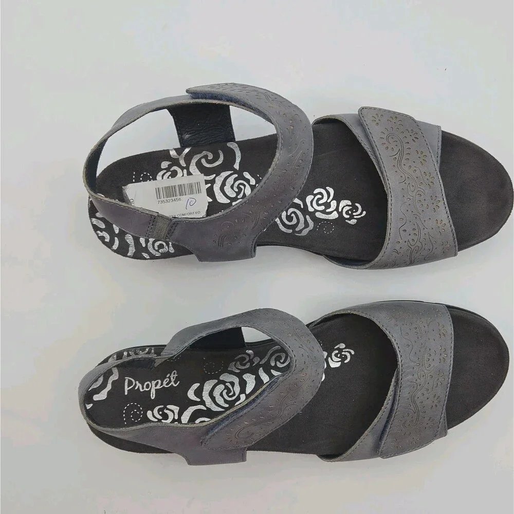 Propet Wanda Sandal Women Sz 10 XX Wide (4E) Blue 2.25